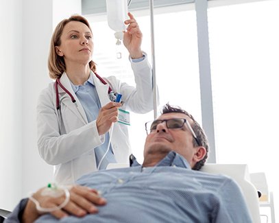 man smiling at dental office 