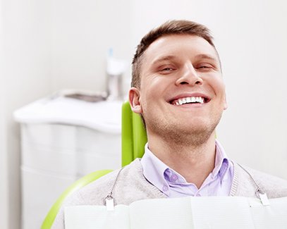 relaxed woman at dental office 